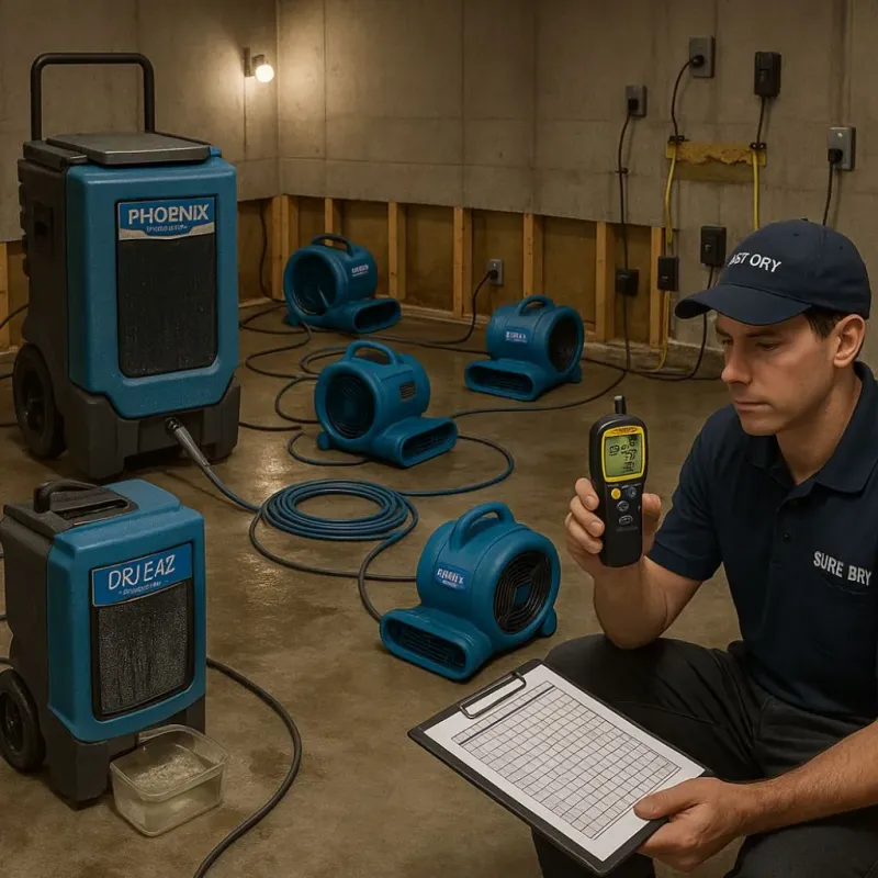 Structural Drying and Dehumidification process in Fulton County, AR